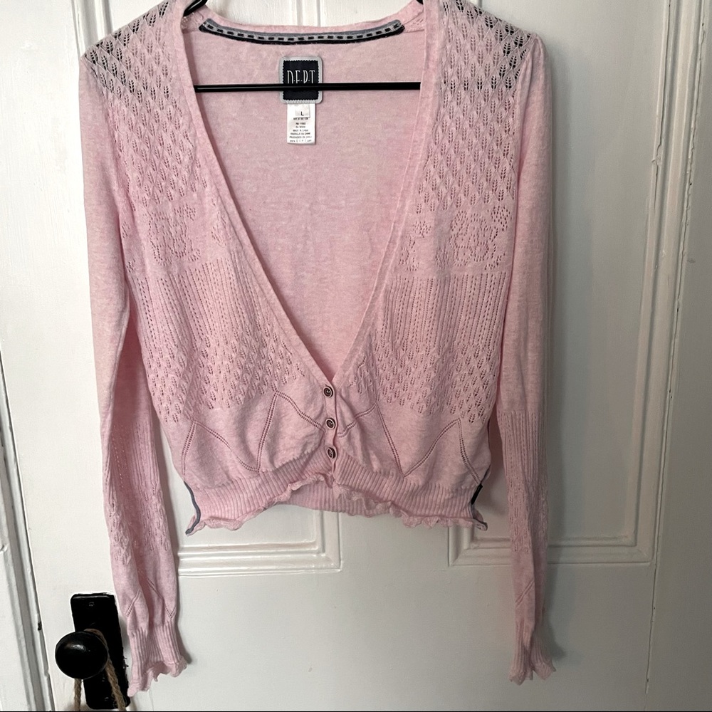 D.E.P.T pink crop cardigan size large